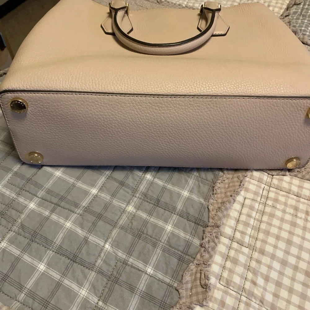 Michael Kors Pebbled Satchel in Light Taupe